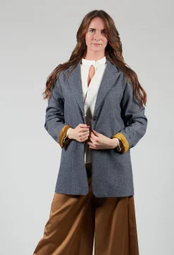 Niù Jackets^Pinstripe Blazer in Jeans