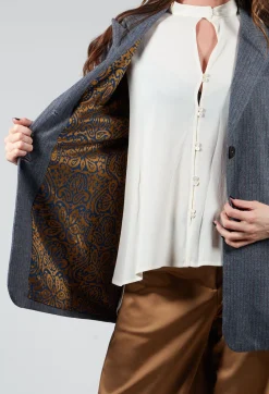 Niù Jackets^Pinstripe Blazer in Jeans