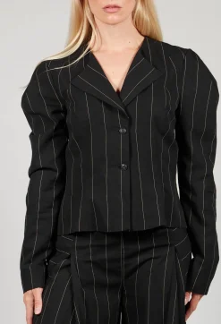 Malloni Jackets|Co-ords & Suits^Pinstripe Blazer in Nero