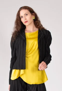 Malloni Jackets|Co-ords & Suits^Pinstripe Blazer in Nero