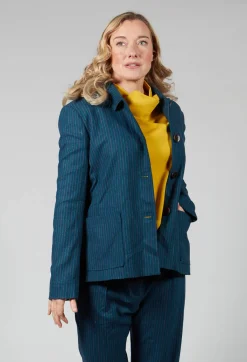 Niù Jackets^Pinstripe Jacket in Ocean Green