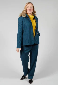 Niù Jackets^Pinstripe Jacket in Ocean Green