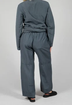 Tadashi Trousers^Pinstripe Patch Trousers in Grey