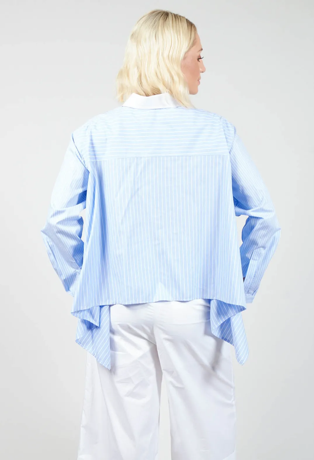 Malloni Shirts & Blouses^Pinstripe Shirt Ragno in Celeste