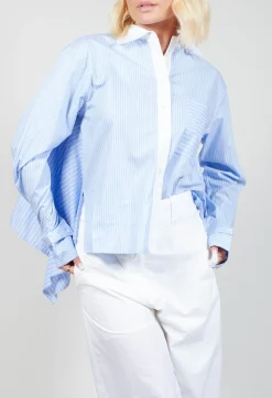 Malloni Shirts & Blouses^Pinstripe Shirt Ragno in Celeste