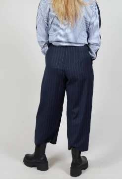 Mei Meij Trousers^Pinstripe Tailored Trousers in Gessato Blue Nights