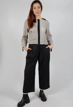 SOH Trousers^Pinstripe Trousers in Black