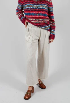 SOH Trousers^Pinstripe Trousers in Milk