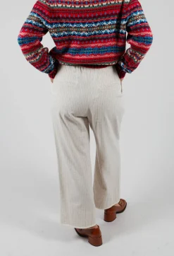 SOH Trousers^Pinstripe Trousers in Milk