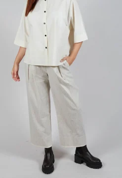 SOH Trousers^Pinstripe Trousers in Milk