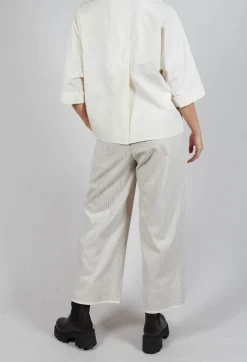 SOH Trousers^Pinstripe Trousers in Milk