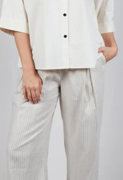 SOH Trousers^Pinstripe Trousers in Milk