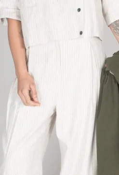 SOH Trousers^Pinstripe Trousers in Milk