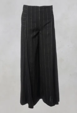 Malloni Co-ords & Suits^Pinstripe Trousers in Nero