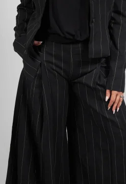 Malloni Co-ords & Suits^Pinstripe Trousers in Nero