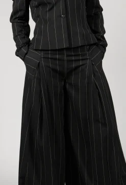 Malloni Co-ords & Suits^Pinstripe Trousers in Nero