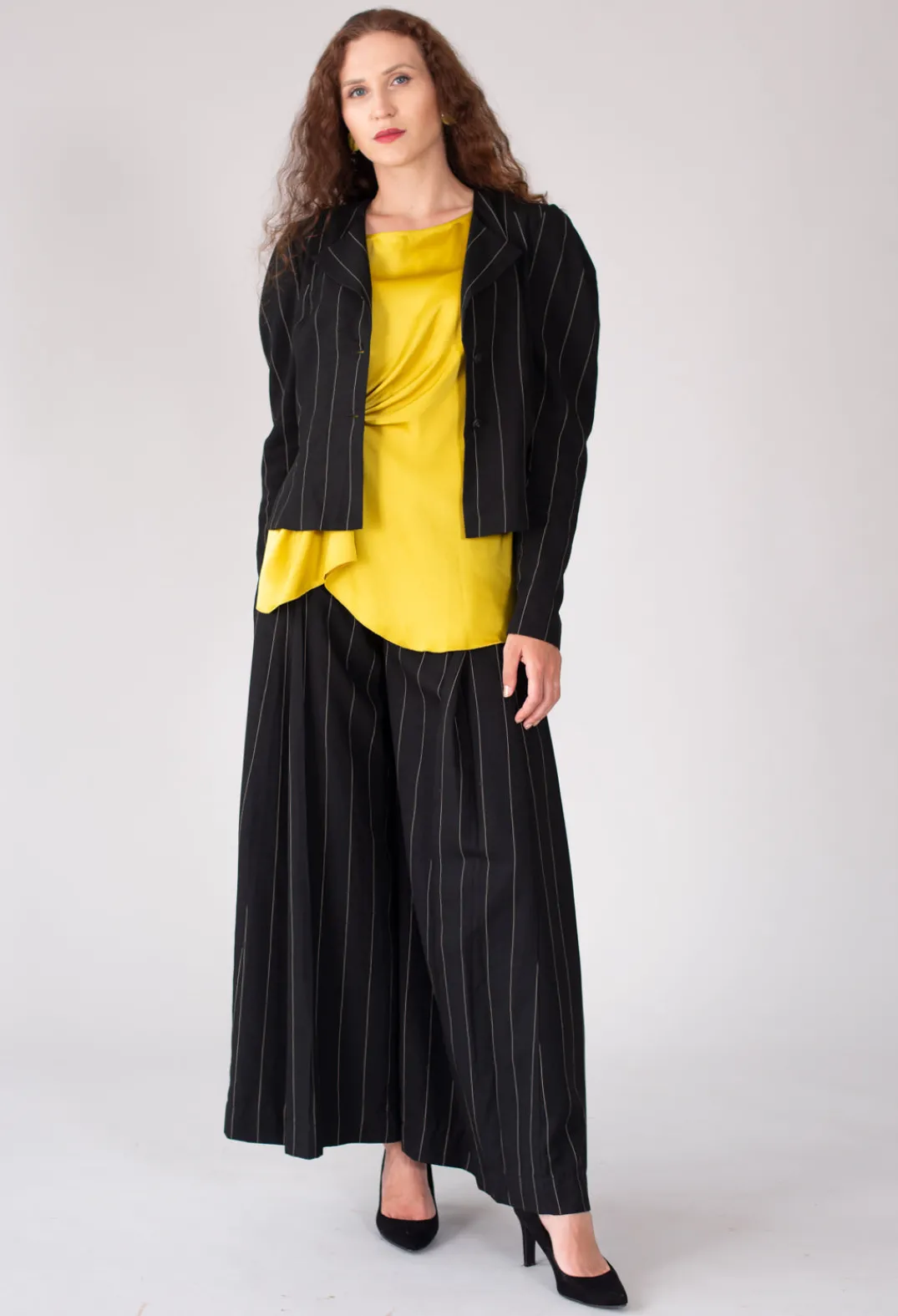 Malloni Co-ords & Suits^Pinstripe Trousers in Nero