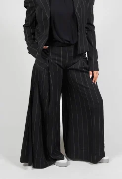 Malloni Co-ords & Suits^Pinstripe Trousers in Nero
