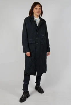 Umit Unal Coats^Pinstriped Pea Coat in Original Grey