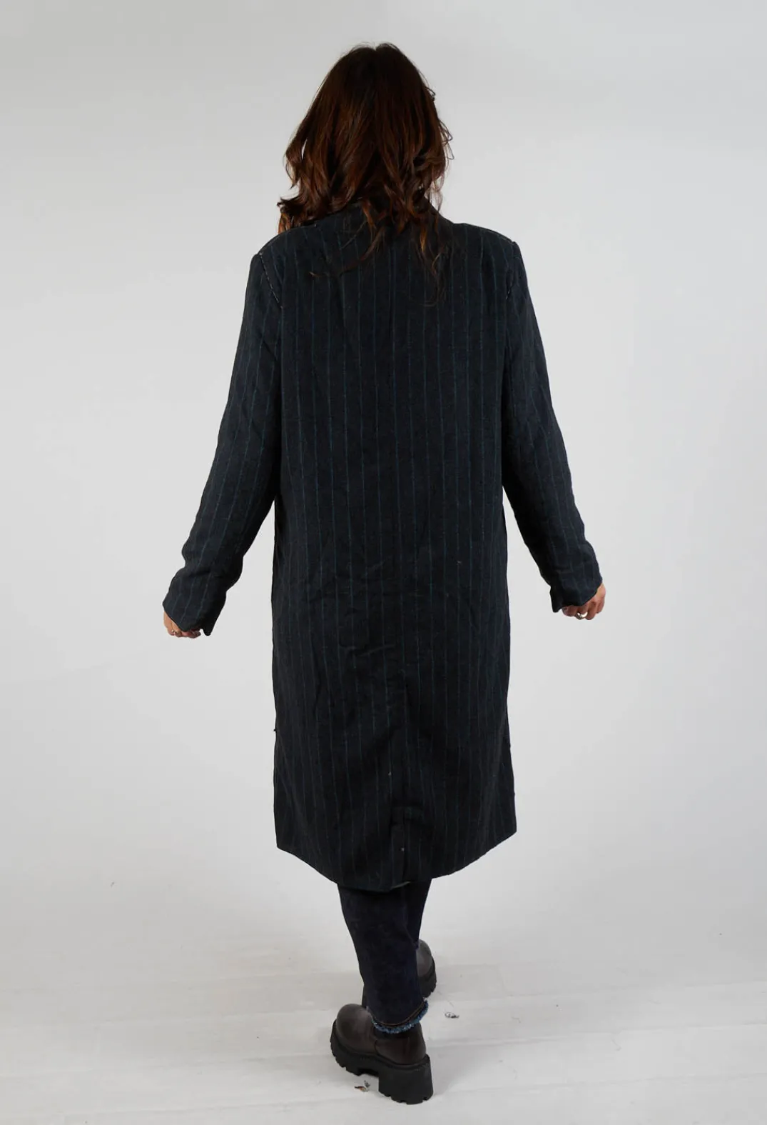 Umit Unal Coats^Pinstriped Pea Coat in Original Grey