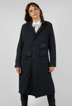 Umit Unal Coats^Pinstriped Pea Coat in Original Grey