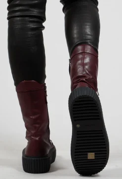 Rundholz Mainline Boots^Platform Lace Up Shoes in Merlot