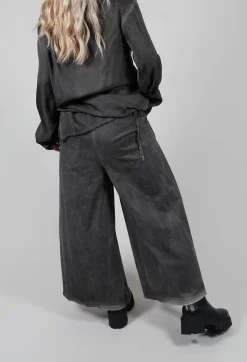 Sanctamuerte Trousers^Pleat Front Trousers in Gabardina di Cotone Grey Storm