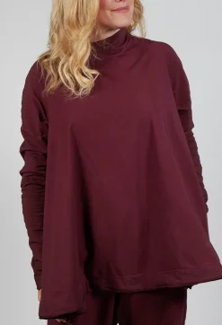 Rundholz Mainline Tops^Pleat Top in Merlot Cloud