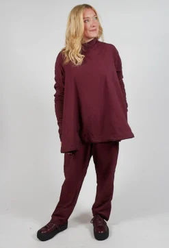 Rundholz Mainline Tops^Pleat Top in Merlot Cloud