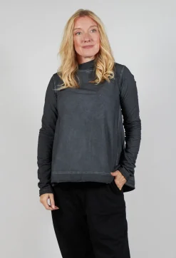 Rundholz Mainline Tops^Pleat Top in Slate Cloud