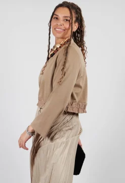 Mei Meij Dresses^Pleated Dress with Overlay Top in Camel