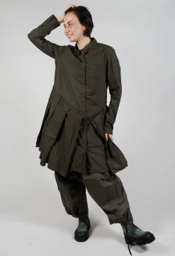 Rundholz Black Label Dresses^Pleated Hem Shirt Dress in Jungle Print