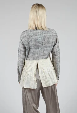 Traces of Me Shirts & Blouses^Pleated Hem Silk Shirt with Grey Marl Print