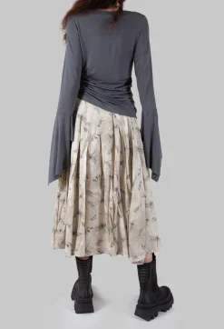 Jayko Skirts^Pleated Lona Skirt in Light Grey