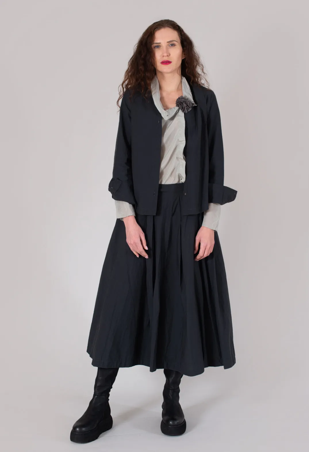 Jayko Skirts^Pleated Nayati Skirt in Ardoise