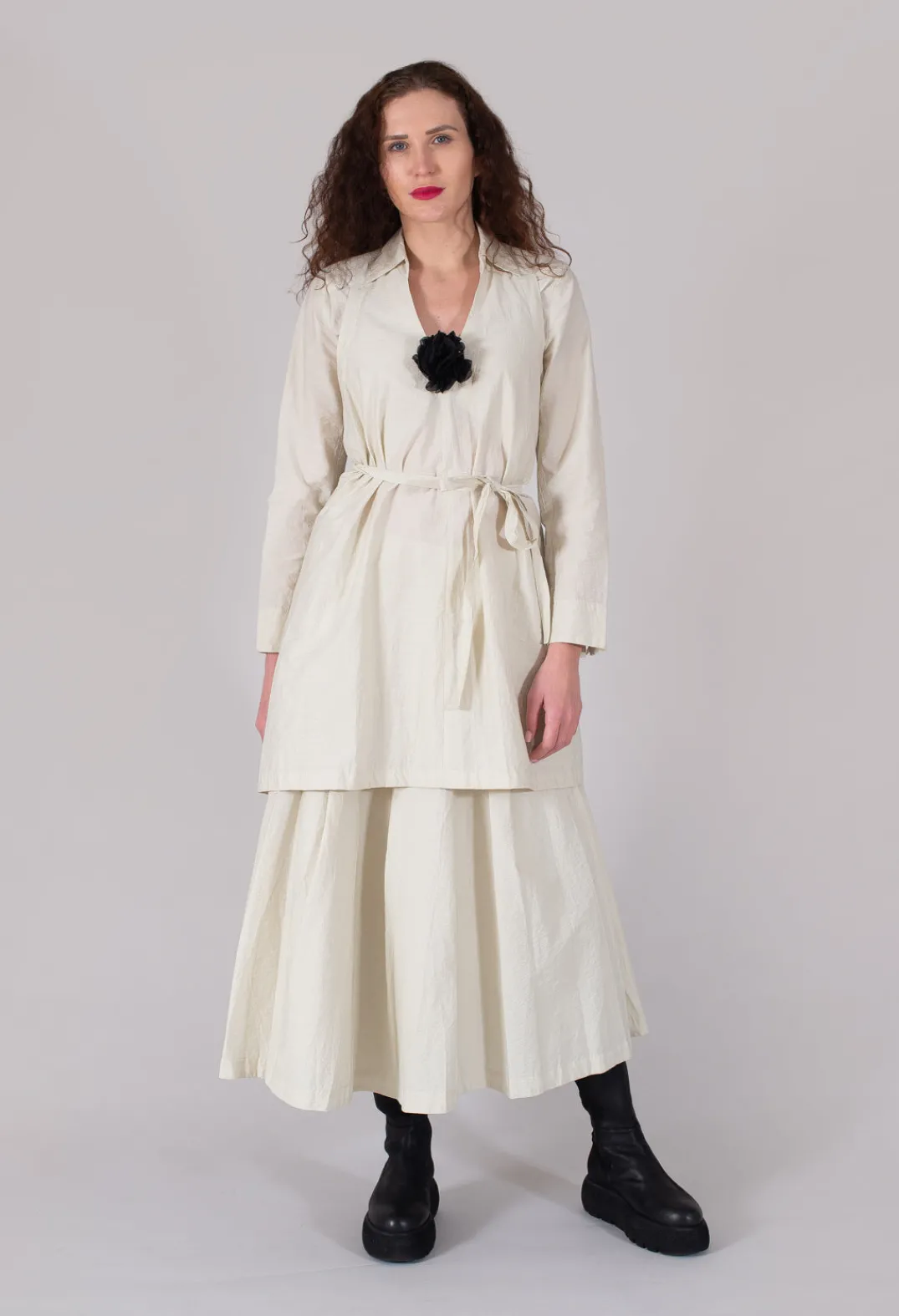 Jayko Skirts^Pleated Nayati Skirt in White Clay