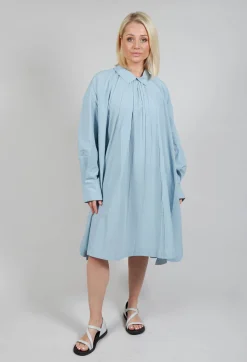 Les Filles d'Ailleurs Dresses^Pleated Neckline Shirt Dress in Blue