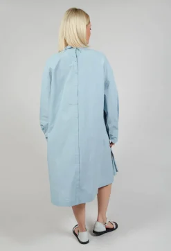 Les Filles d'Ailleurs Dresses^Pleated Neckline Shirt Dress in Blue