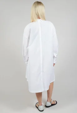 Les Filles d'Ailleurs Dresses^Pleated Neckline Shirt Dress in White