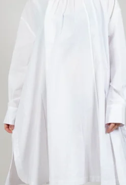 Les Filles d'Ailleurs Dresses^Pleated Neckline Shirt Dress in White