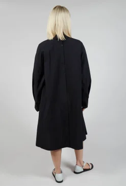 Les Filles d'Ailleurs Dresses^Pleated Neckline Shirt Dress in Black