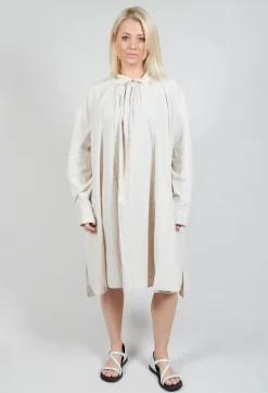 Les Filles d'Ailleurs Dresses^Pleated Neckline Shirt Dress in Sand