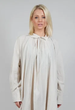 Les Filles d'Ailleurs Dresses^Pleated Neckline Shirt Dress in Sand