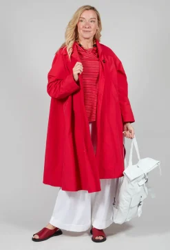 Operificio Neirami Coats^Pleated Overcoat in Rosso
