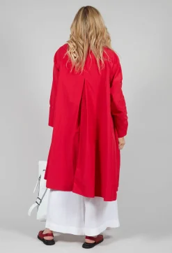 Operificio Neirami Coats^Pleated Overcoat in Rosso