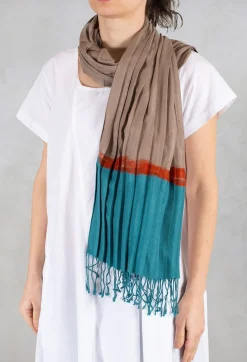 Exquisite J Scarves^Pleated Scarf in Grey/Blue