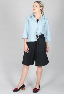 Les Filles d'Ailleurs Trousers^Pleated Shorts in Black