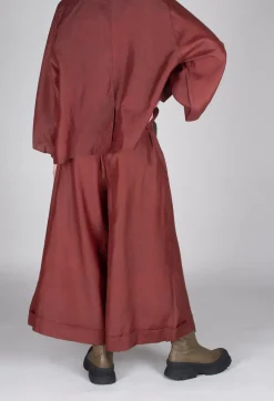 SOH Trousers^Pleated Silk Trousers in Copper