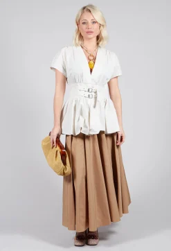 Mei Meij Skirts^Pleated Skirt in Camel