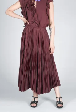 Beatrice B Skirts^Pleated Skirt in Cocoa